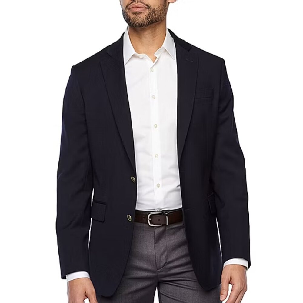 Men’s Stafford Big & Tall Hopsack Blazer – Navy – Various Sizes – NWT -FREE SHIP